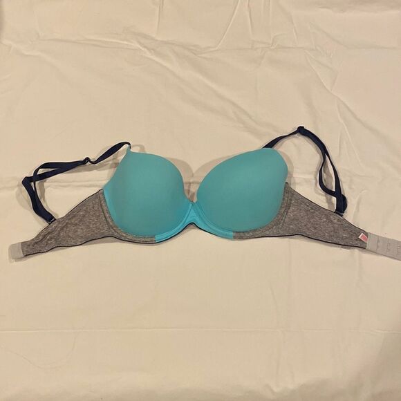 Victoria Secret PINK Color Block Wear Everywhere Lightly Lined Bra Size 32D EUC - Picture 2 of 11